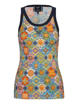 Foto van product 19V69 ITALIA Top 'Benicia Baroque' beige / blauw / lichtgroen / oranje