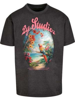 Foto van product 2Y Premium Shirt 'Paradise' lichtblauw / geel / grijs gemêleerd / oranje / wit