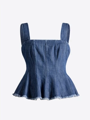 Foto van product 4TAILORS Top blauw denim