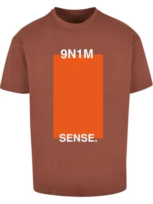 Foto van product 9N1M SENSE Shirt 'Orange Square 2' kastanjebruin / oranje / wit
