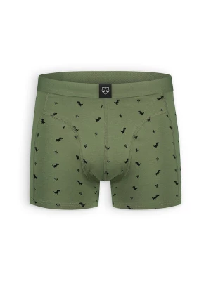 Foto van product A-dam Boxershorts '8 Bit Dino' olijfgroen / zwart