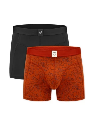 Foto van product A-dam Boxershorts 'Ginger Scoutmap' roestrood / zwart