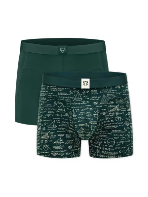 Foto van product A-dam Boxershorts 'Green Maths' beige / donkergroen
