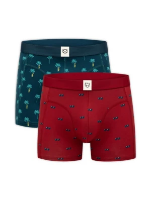 Foto van product A-dam Boxershorts 'Sunnies' navy / aqua / geel / bloedrood