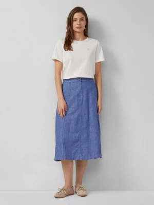 Foto van product A-lijn rok van linnenmix met elastische tailleband s.Oliver blauw