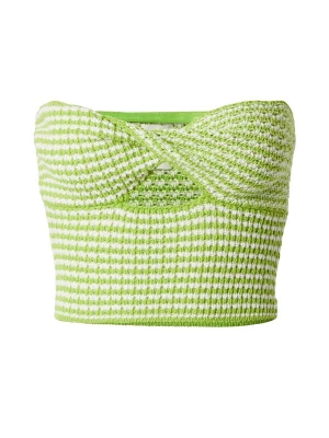 Foto van product ABOUT YOU x Laura Giurcanu Gebreide top groen / wit