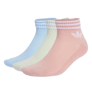 Foto van product ADIDAS ORIGINALS Sokken '3-Stripes Ankle 3 Pairs' lichtblauw / pasteelgeel / rosa / wit