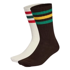 Foto van product ADIDAS ORIGINALS Sokken 'Ribbed Crew 2 Pairs' donkerbruin / spar / knalrood / wit