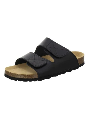 Foto van product AFS-Schuhe Muiltjes 'Pantoletten Herren schwarz Leder mit Klettverschluss' zwart