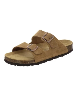 Foto van product AFS-Schuhe Muiltjes 'Pantoletten Herren Zweischnaller cognac Veloursleder' cognac