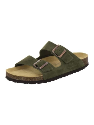 Foto van product AFS-Schuhe Muiltjes 'Pantoletten Herren Zweischnaller moos Veloursleder' donkergroen