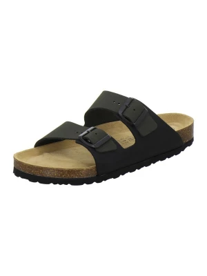 Foto van product AFS-Schuhe Muiltjes 'Pantoletten Herren Zweischnaller schwarz / olive Nubukleder' olijfgroen