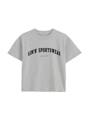 Foto van product Aim'n Shirt 'Varsity' grijs / zwart AIMN