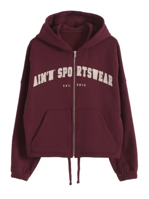 Foto van product Aim'n Sportief sweatvest 'Varsity' beige / wijnrood / wit AIMN