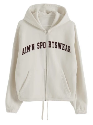 Foto van product Aim'n Sportief sweatvest 'Varsity' crème / wijnrood AIMN