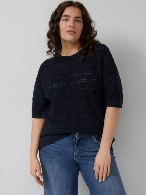 Foto van product Ajour trui met halve mouwen s.Oliver blauw
