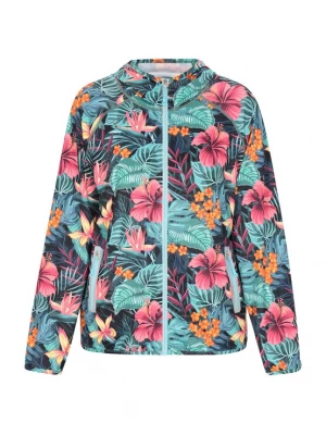 Foto van product ebeeza Tussenjas 'Outwear' jade groen / oranje / oudroze / zwart
