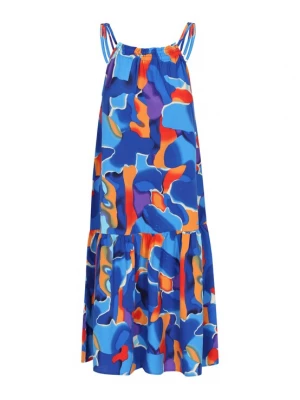 Foto van product aleida Zomerjurk donkerblauw / oranje / rood / wit