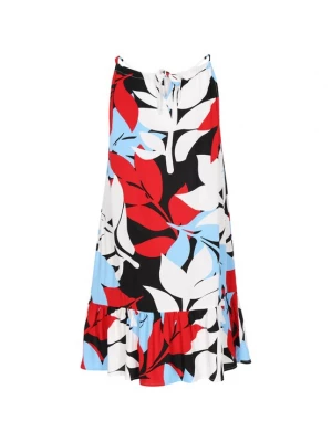 Foto van product aleida Zomerjurk 'Fashion Look' lichtblauw / vuurrood / zwart / wit