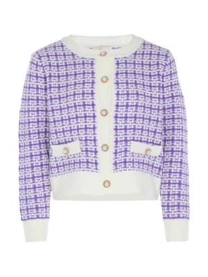 Foto van product aleva Gebreid vest lila / wolwit