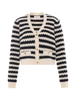 Foto van product aleva Gebreid vest navy / wolwit