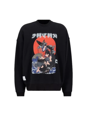 Foto van product ALPHA INDUSTRIES Sweatshirt 'Japan Warrior' nude / enziaan / rood / zwart