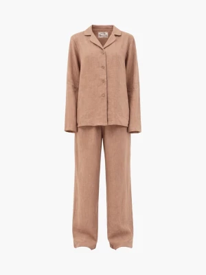 Foto van product AmourLinen Pyjama 'Nightly' lichtbruin