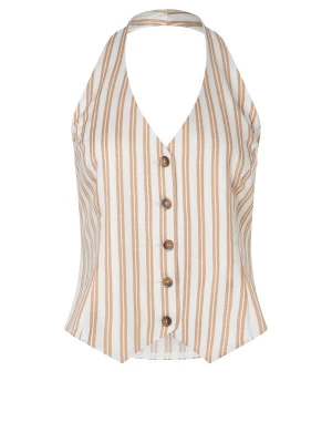 Foto van product Ana Alcazar Gilet 'Zata' lichtbruin / wit