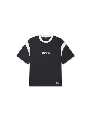 Foto van product AND1 Shirt 'Dancefloor' grijs / oranje / zwart / wit