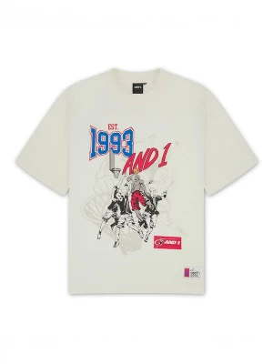 Foto van product AND1 Shirt ecru / blauw / rood / zwart