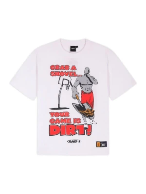 Foto van product AND1 Shirt 'Grab a Shovel' grijs / rood / wit