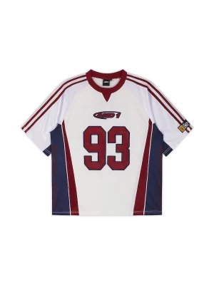 Foto van product AND1 Shirt 'Respect The Game' navy / bourgogne / zwart / wit