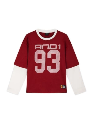 Foto van product AND1 Shirt rosa / karmijnrood / wit