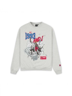 Foto van product AND1 Sweatshirt '1993 Dunk' blauw / lichtgrijs / rood / wit