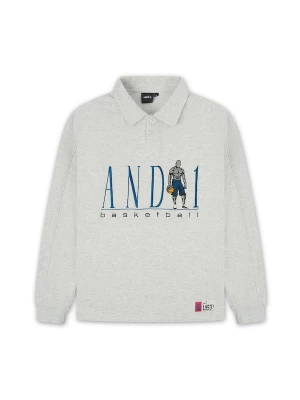 Foto van product AND1 Sweatshirt donkerblauw / grijs gemêleerd / oranje / zwart