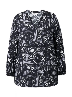 Foto van product Angel of Style Blouse grijs / zwart / wit