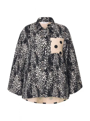 Foto van product Angel of Style Blouse lichtbeige / zwart / zwart gemêleerd