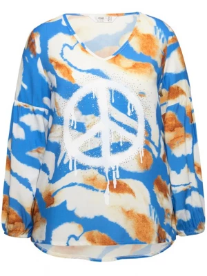 Foto van product Angel of Style Blouse lichtblauw / oranje / wit