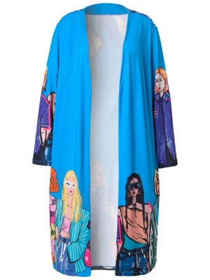 Foto van product Angel of Style Gebreid vest azuur / lila / oranje / zwart