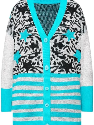 Foto van product Angel of Style Gebreid vest cyaan blauw / grijs gemêleerd / zwart