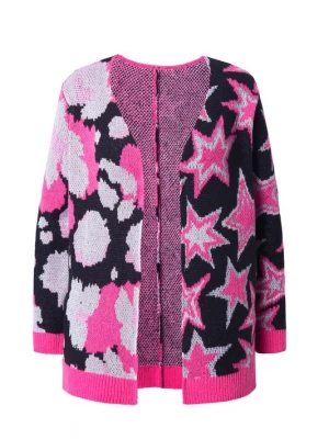 Foto van product Angel of Style Gebreid vest neonroze / zwart / wit