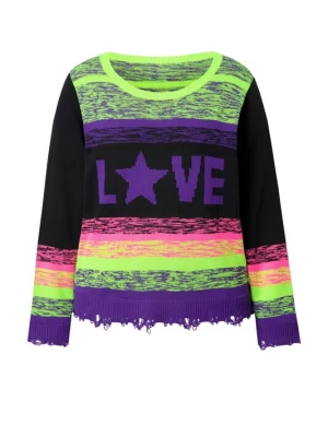 Foto van product Angel of Style Trui groen / lila / pink / zwart