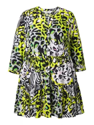 Foto van product Angel of Style Tuniek limoen / zwart / wit