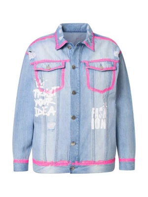 Foto van product Angel of Style Tussenjas blauw denim / neonroze / wit