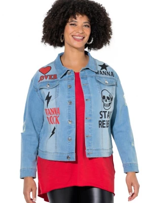 Foto van product Angel of Style Tussenjas lichtblauw / rood / zwart
