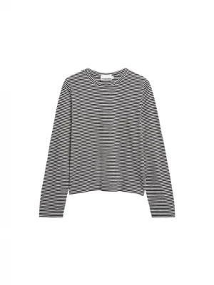 Foto van product ARMEDANGELS Shirt 'Slub' zwart / wit