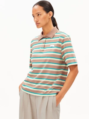 Foto van product ARMEDANGELS Shirt 'STRIPE' lichtbruin / groen / wit