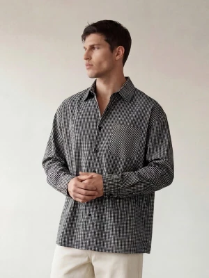 Foto van product ARMIE Overhemd 'The Carl Black Check Loose Shirt' zwart