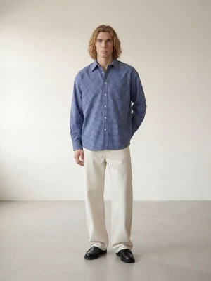 Foto van product ARMIE Overhemd 'The Carl Blue Check Loose Shirt' blauw