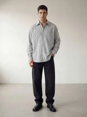 Foto van product ARMIE Overhemd 'The Carl White Check Loose Shirt' wit